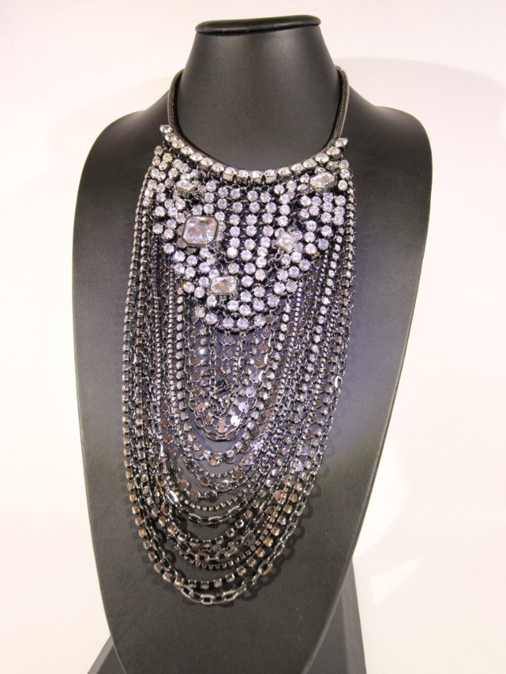 Chico's Couture Festival Gunmetal Color with Multi-Strand Rhinestones - Picture 2 of 7